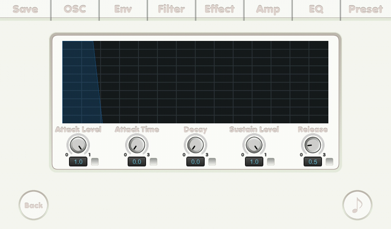 Filter Envelope screen