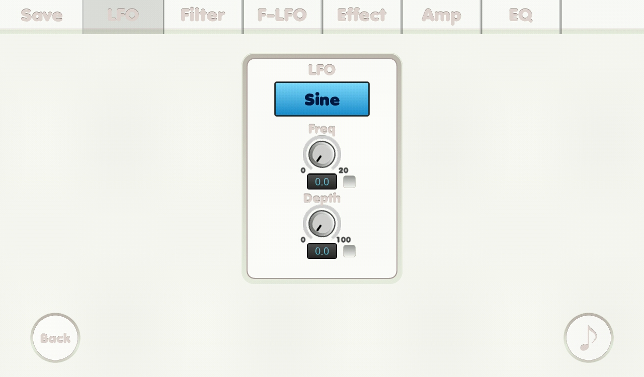 LFO screen